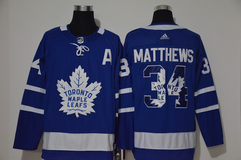 NHL Men Toronto Maple Leafs #34 Matthews blue Adidas Jerseys print